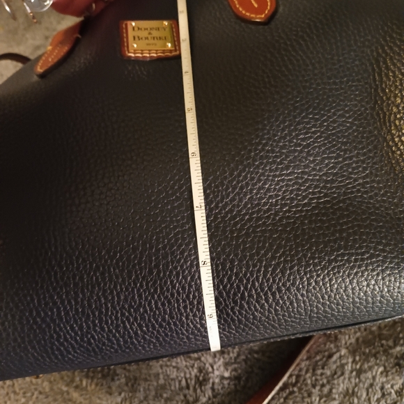 Dooney & Bourke Dark Navy and Brown Leather Satchel - Picture 15 of 16